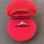 Sieraad, Ring, Trouwring 14KT met Diamant, Goud